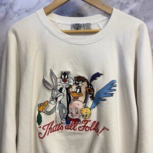 Vintage Looney Tunes Acme Sweatshirt Crew Neck 90s Embroidered Size XL